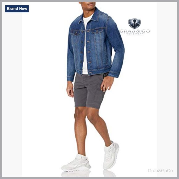 Men's 9" Elastic Waist Cargo Shorts, 100% Cotton, 6 Pockets - Picture 4 of 6